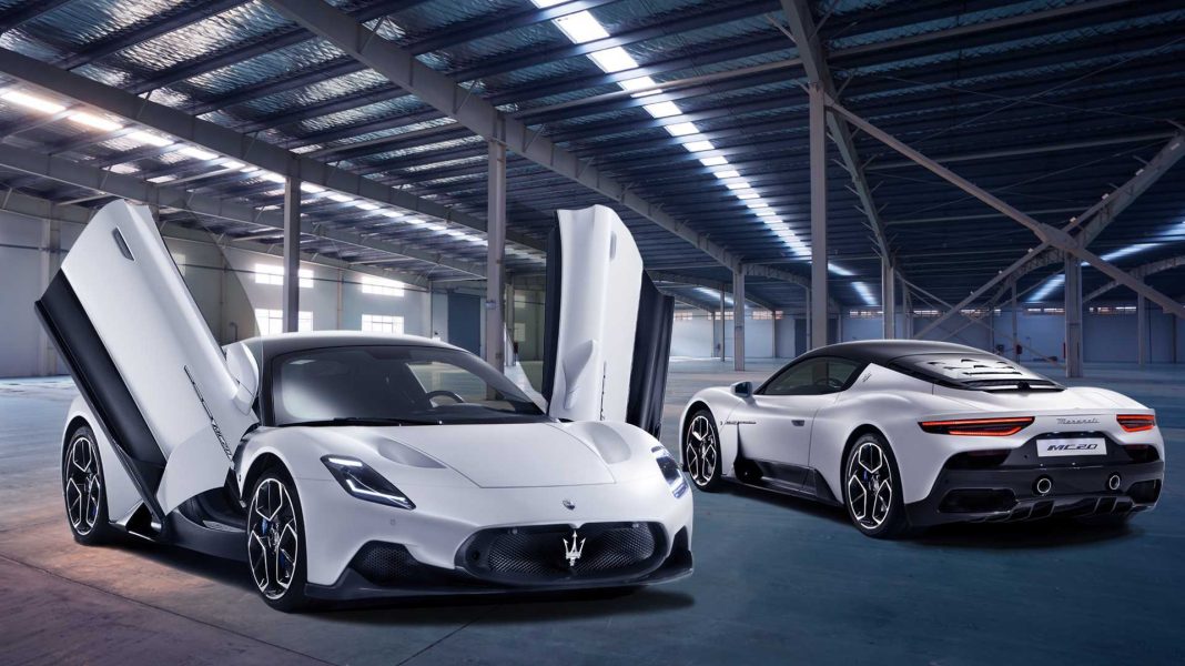 MC20 – ikoniczny powrót włoskiej marki Maserati MC20 w dynamicznym ujęciu od przodu z charakterystycznym designem