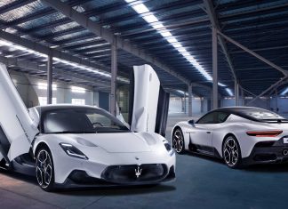 Maserati MC20: silnik Nettuno łączy moc z techniką wyścigową – osiągi i aerodynamika Maserati MC20 w dynamicznym ujęciu od przodu z charakterystycznym designem