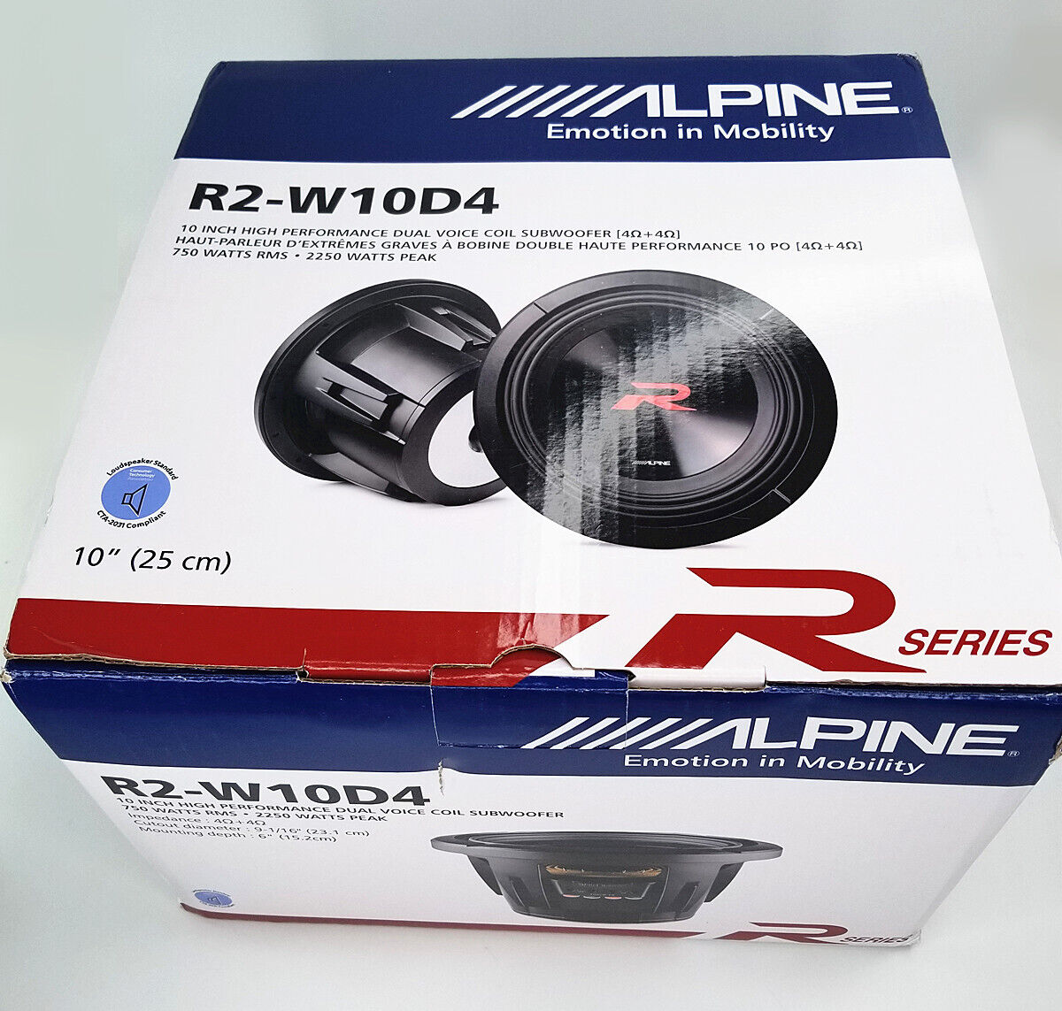 subwoofer alpine o mocy 2000w i impedancji 4Ω