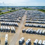 Aerial View of New RV Stock Lot