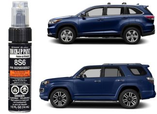 Kredka naprawcza do lakieru – jak prawidłowo wypełnić rysę, by efekt był trwały i niewidoczny? samochód z widoczną rysą na lakierze drzwi obok kolorowej kredki